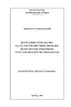 Quản lý hoạt động dạy học tại các trường phổ thông trung học huyện thateng, tỉnh xêkong, nước cộng hòa dân chủ nhân dân lào..