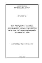 Biện pháp quản lý giáo dục học sinh chưa ngoan ở các trường thpt trên địa bàn thành phố đà nẵng.