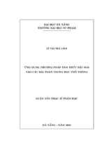 ứng dụng phương pháp tam thức bậc hai vào các bài toán trung học phổ thông