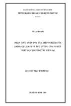 Nhận thức luận duy tâm tiên nghiệm của immanuel kant và ảnh hưởng của nó đến triết học phương tây hiện đại    