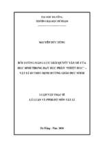 Bồi dưỡng năng lực giải quyết vấn đề của học sinh trong dạy học phần “nhiệt học” – vật lí 10 theo định hướng giáo dục stem