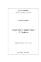 Nghiên cứu về hệ điều khiển và ứng dụng.
