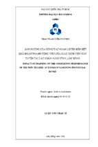 ảnh hưởng của công tác huấn luyện đến kết quả hoàn thành công việc của giao dịch viên tân tuyển tại các ngân hàng tỉnh lâm đồn