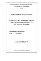 Tổng hợp vật liệu 3d graphene aerogel bằng phương pháp khử hóa học và điều kiện khử khác nhau 