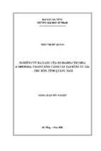 Nghiên cứu đa dạng của bộ harpacticoida (copepoda) trong sinh cảnh cát tại sông vu gia – thu bồn, tỉnh quảng nam
