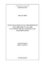 Quản lý hoạt động dạy học theo định hướng phát triển năng lực cho học sinh ở các trường tiểu học huyện hòa vang, thành phố đà nẵng.