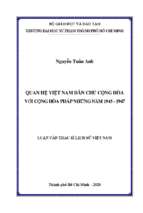 Quan hệ việt nam dân chủ cộng hòa với cộng hòa pháp những năm 1945   1947 