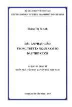 Dấu ấn phật giáo trong truyện ngắn nam bộ đầu thế kỷ xxi 