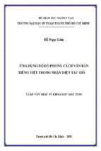 ứng dụng độ đo phong cách văn bản tiếng việt trong nhận diện tác giả 