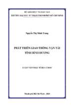 Phát triển giao thông vận tải tỉnh bình dương 