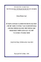 Sử dụng google classroom trong dạy học chủ đề 