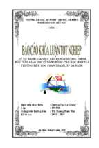 đánh giá việc vận dụng chương trình poki vào giáo dục kĩ năng sống cho học sinh tại trường tiểu học phan thanh, thành phố đà nẵng