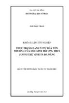 Thực trạng hành vi tự gây tổn thương của học sinh trường trung học cơ sở lương thế vinh   thành phố đà nẵng