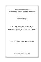 Các đại lượng hình học trong dạy học toán tiểu học 