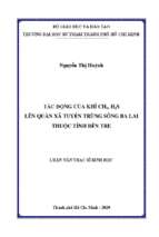 Tác động của khí ch4, h2s lên quần xã tuyến trùng sông ba lai thuộc tỉnh bến tre 