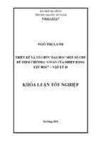Thiết kế và tổ chức dạy học một số chủ đề stem chương “cơ sở của nhiệt động lực học   vật lý 10.