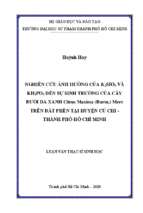 Nghiên cứu ảnh hưởng của k2sio3 và kh2po4 đến sự sinh trưởng của cây bưởi da xanh citrus maxima (burm.) merr trên đất phèn tại huyện củ chi   thành phố hồ chí minh 