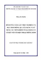 Bồi dưỡng năng lực thực nghiệm của học sinh thông qua xây dựng và sử dụng các thí nghiệm về dao dộng cơ có kết nối với điện thoại thông minh 