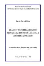 Khảo sát thành phần hóa học trong cao n hexane của loài địa y roccella montagnei 