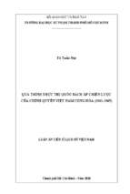 Quá trình thực thi quốc sách ấp chiến lược của chính quyền việt nam công hòa (1961   1965) 