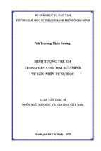 Hình tượng trẻ em trong văn xuôi mai bửu minh từ góc nhìn tự sự học 