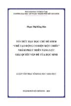 Tổ chức dạy học chủ đề stem “chế tạo động cơ điện một chiều” nhằm phát triển năng lực giải quyết vấn đề của học sinh 