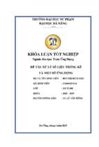 Xử lý số liệu thống kê và một số ứng dụng