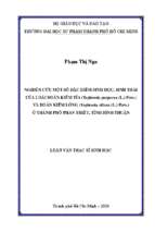 Nghiên cứu một số đặc điểm sinh học, sinh thái của loài đoản kiếm tía (tephrosia purpurea (l.) pers.) và loài đoản kiếm lông (tephrosia villosa (l.) pers.) ở thành phố phan thiết, tỉnh bình thuận 