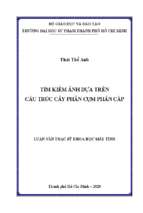 Tìm kiếm ảnh dựa trên cấu trúc cây phân cụm phân cấp 