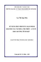 Sử dụng trò chơi dân gian nhằm giáo dục đa văn hóa cho trẻ 5 – 6 tuổi theo hướng tích hợp 