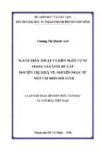 Người trần thuật và diễn ngôn tự sự trong văn xuôi hư cấu nguyễn thị thuỵ vũ, nguyễn ngọc tư – một cái nhìn đối sánh 