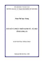 Dân số và phát triển kinh tế    xã hội tỉnh long an 