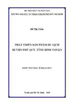 Phát triển sản phẩm du lịch huyện phú quý, tỉnh bình thuận 