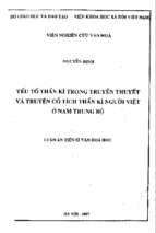 Yếu tố thần kì trong truyền thuyết và truyện cổ tích thần kì người việt ở nam trung bộ    