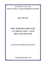 Thực trạng hoạt động toán của trẻ mẫu giáo  5 – 6 tuổi trong giờ chơi tự do 