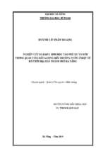 Nghiên cứu đa dạng sinh học tảo phù du và mối tương quan với chất lượng môi trường nước ở một số hồ trên địa bàn thành phố đà nẵng