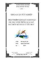 Phát triển năng lực sáng tạo cho học sinh thông qua dạy học môn mĩ thuật ở tiểu học