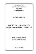 Một  số phương pháp ước lượng điểm trong thống kê