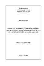 Nghiên cứu thành phần loài của bộ harpacticoida (arthropoda copepoda) trong sinh cảnh cát ven hồ ở huyện phong điền, tỉnh thừa thiên huế