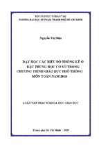 Dạy học các biểu đồ thống kê ở bậc trung học cơ sở trong chương trình giáo dục phổ thông môn toán năm 2018 