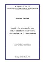 Nghiên cứu thành phần loài và đặc điểm phân bố cá ở sông vàm cỏ đông thuộc tỉnh long an 