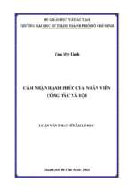 Cảm nhận hạnh phúc của nhân viên công tác xã hội 