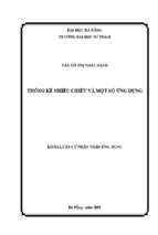 Thống kê nhiều chiều và một số ứng dụng