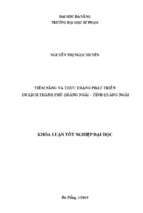 Tiềm năng và thực trạng phát triển du lịch thành phố quảng ngãi   tỉnh quảng ngãi