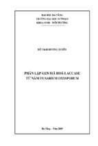 Phân lập gen mã hóa laccase từ nấm fusarium oxysporum