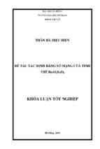 Xác định hằng số mạng của tinh thể baal2si2o8