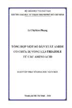 Tổng hợp một số dẫn xuất amide có chứa dị vòng 1,2,3 triazole từ các amino acid 