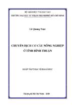 Chuyển dịch cơ cấu nông nghiệp ở tỉnh bình thuận 