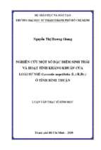 Nghiên cứu một số đặc điểm sinh thái và hoạt tính kháng khuẩn của loài sư nhĩ (leonotis nepetifolia (l.) r.br.) ở tỉnh bình thuận 