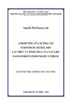 ảnh hưởng của sự pha tạp strontium, nickel đến cấu trúc và tính chất của vật liệu nano ferrite perovskite yttrium 